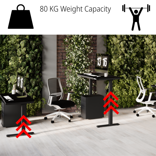 AV-8 EPIC Home Single Motor Electric Height Adjustable Sit Stand Office Desk W1200xD600 Black Top Black Frame 10 Year Guarantee Additional Image 6